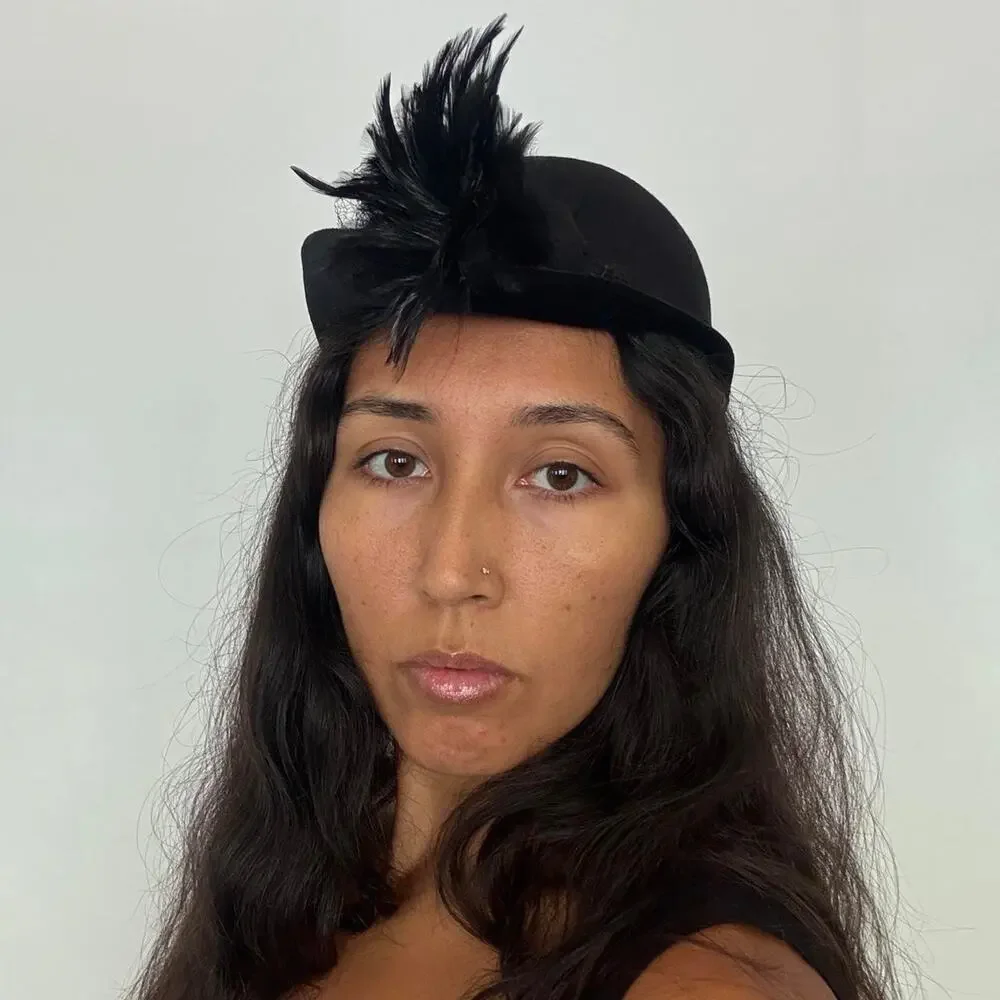 Vtg 1950s valerie modes crescent fascinator hat black feathers birdcage veil